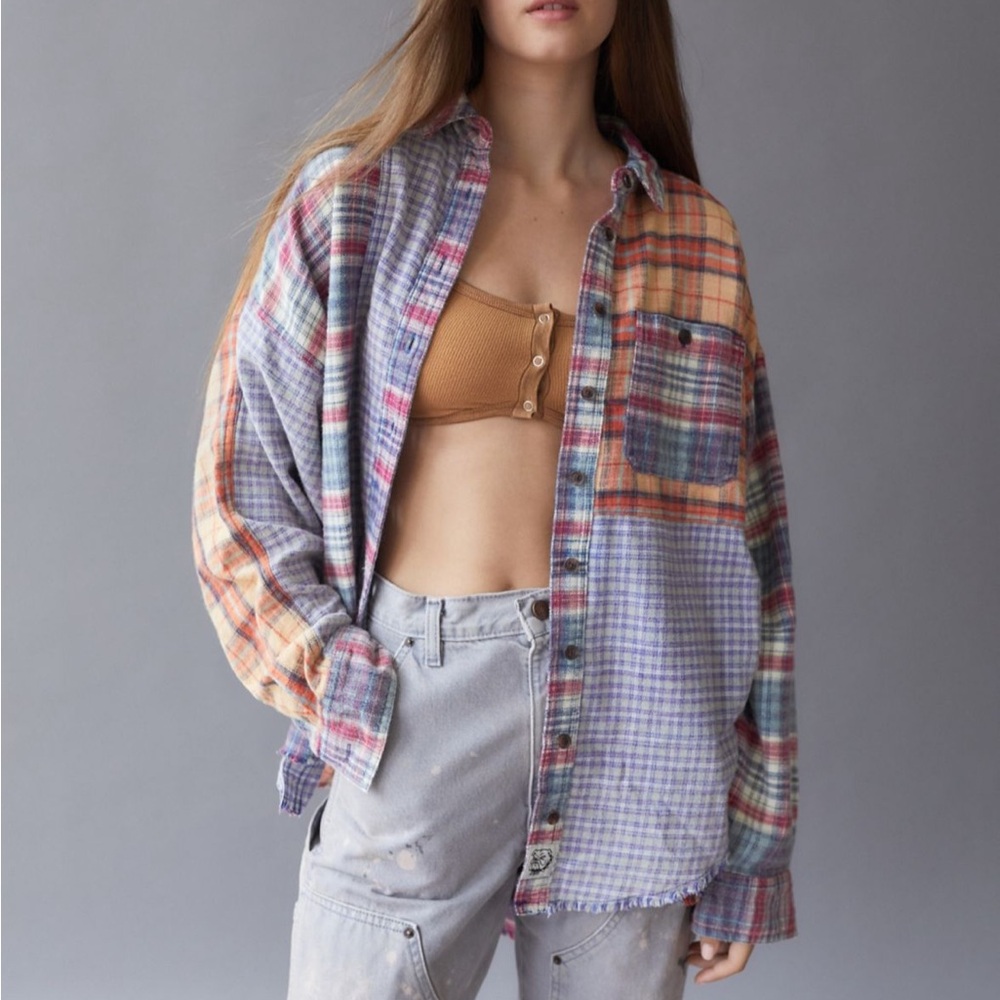 Urban Outfitters Patchwork Button Up